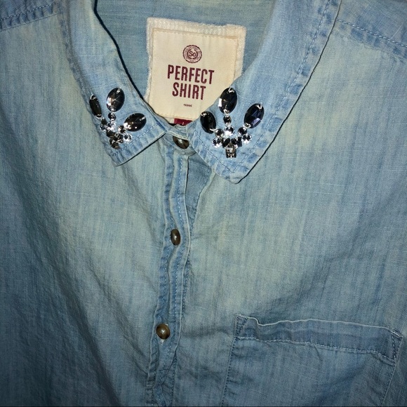 SO Cowgirl Sparkle Denim Shirt - Picture 3 of 5